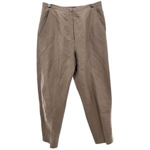 Yeohlee NY Pants Women's‎ 8 Cotton Silk Metallic Blend Taupe Trousers USA Made